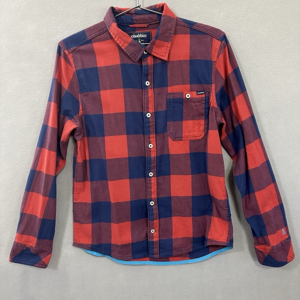 Chubbies‎ Slumberjack Flannel Shirt Red Blue Buffalo Check Men's Medium